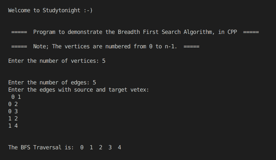 C++ BFS Traversal