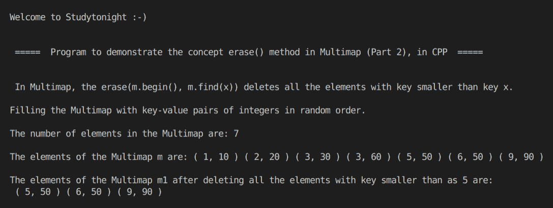 C++ erase() Multimap 2