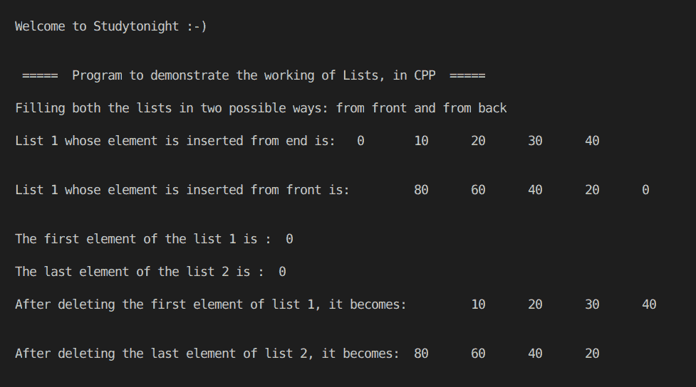 C++ Lists Part 1