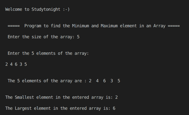 C++ Min and Max of array