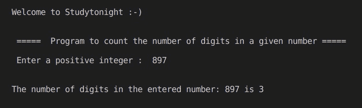 C++ count number of digits program output