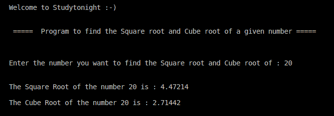 C++ square root and cube root
