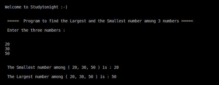 C++ largest and smallest