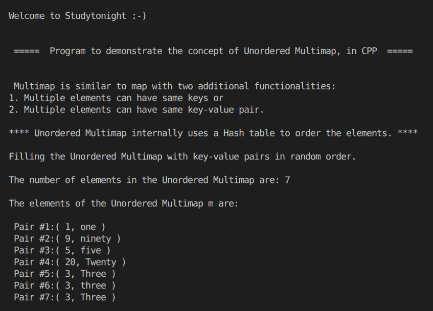 C++ unordered Multimap