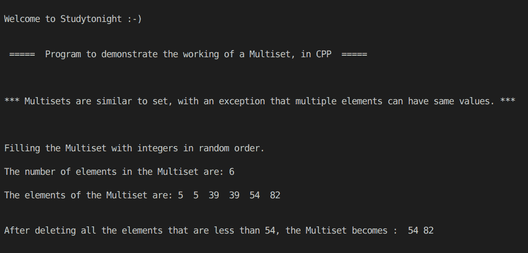C++ multiset