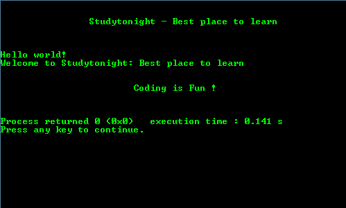 Hello World Program in C language
