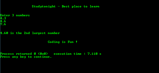 Second Largest among three numbers