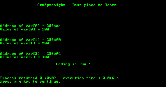 traversing array with Pointer Increment