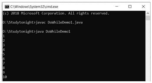 output-of-do-while-program