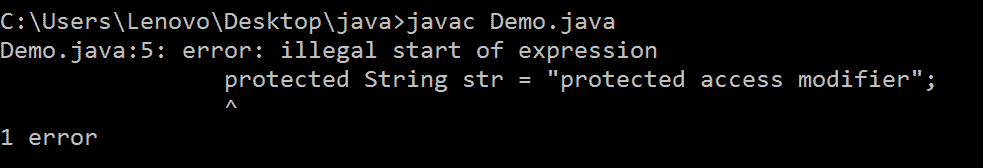 Access Modifier Inside methods