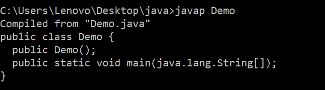 Javap command