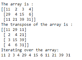 iterate over transpose of ndarray