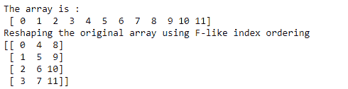 numpy reshape function example