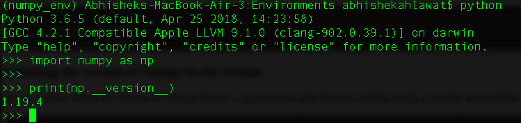 check Numpy version