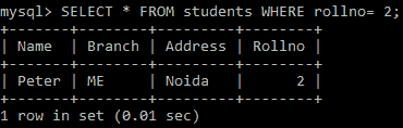 python mysql WHERE clause example