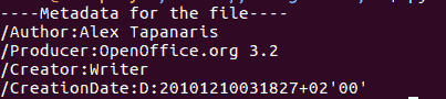 Extracting MetaData from PDF Files using pyPDF
