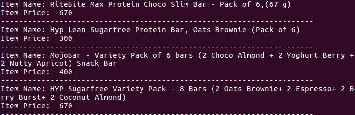 Example of Web Scraping