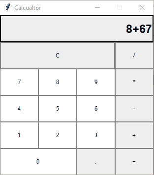 Calculator app with Tkinter