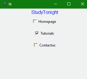 tkinter checkbutton widget